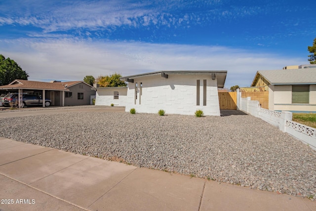 view of single story home