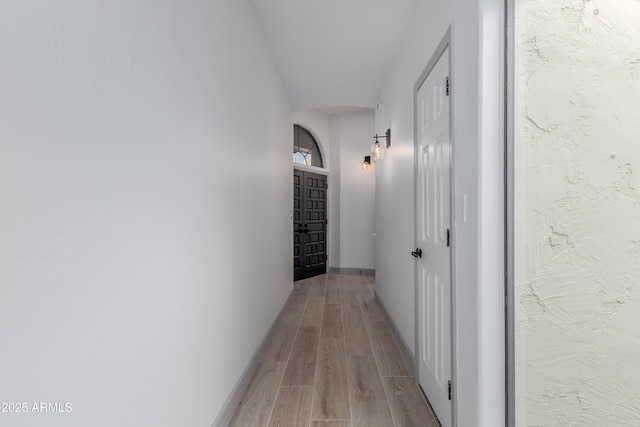 hall featuring light hardwood / wood-style floors