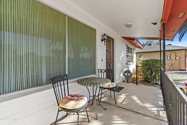 balcony featuring a patio area