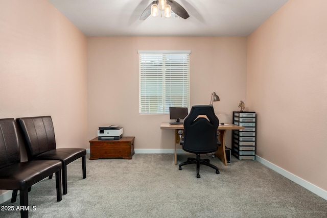 23407 W Winslow Ave, Buckeye, AZ 85326 - carpeted home office with ceiling fan and baseboards