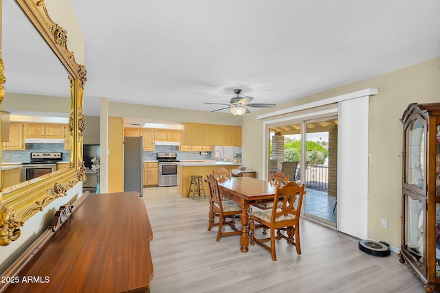 811 S 79th Way, Mesa, AZ 85208 - dining area with light wood finished floors and ceiling fan