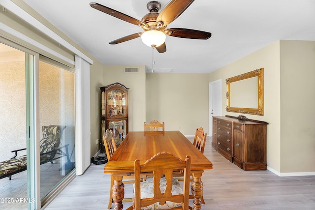 811 S 79th Way, Mesa, AZ 85208 - dining area with ceiling fan, light wood-type flooring, and baseboards
