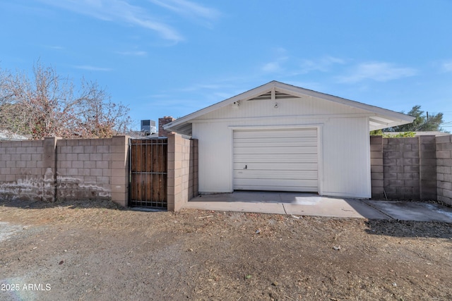 view of garage