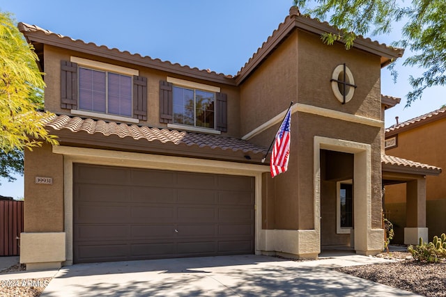 view of front of house with a garage