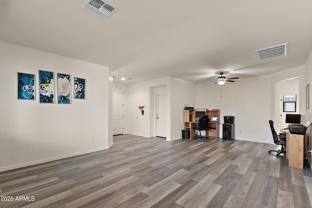 3326 N 31st St, Mesa, AZ 85213 - office featuring wood finished floors, ceiling fan, and recessed lighting
