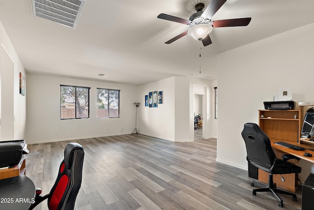 3326 N 31st St, Mesa, AZ 85213 - office featuring ceiling fan and wood finished floors