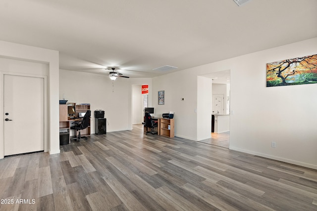 3326 N 31st St, Mesa, AZ 85213 - office area featuring wood finished floors and a ceiling fan