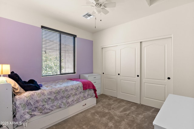 3326 N 31st St, Mesa, AZ 85213 - carpeted bedroom featuring a closet and a ceiling fan
