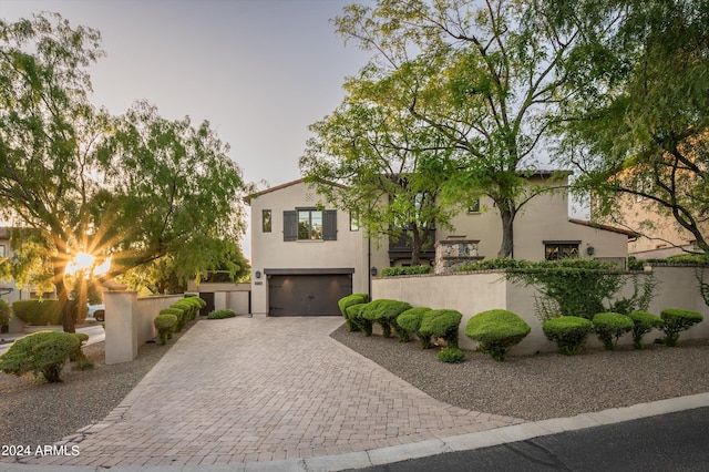 view of front of house with a garage