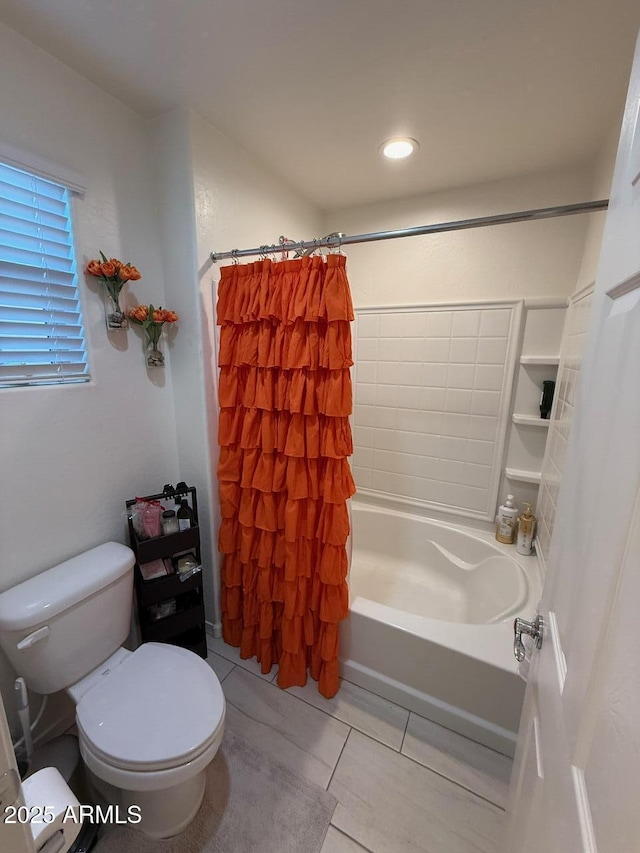 2254 E University Dr Unit 4, Mesa, AZ 85213 - full bathroom featuring shower / tub combo, tile patterned floors, and recessed lighting