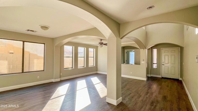 entrance foyer featuring dark wood-type flooring