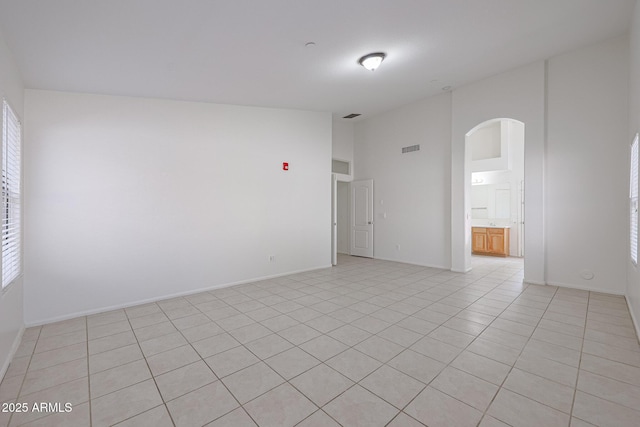 view of tiled spare room