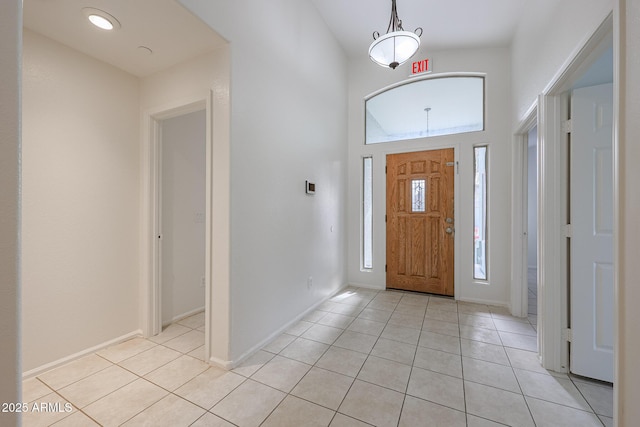 view of tiled foyer entrance