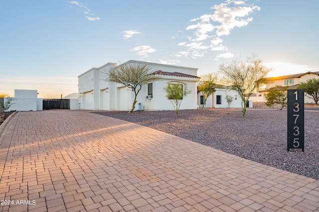 view of front of house with a garage