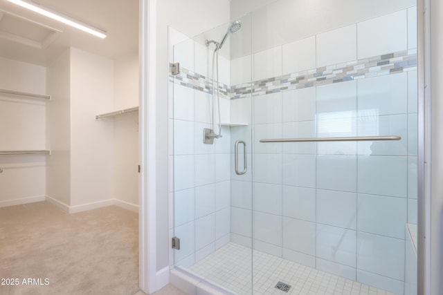 bathroom featuring an enclosed shower