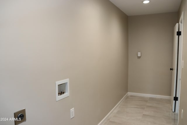 laundry area with washer hookup and electric dryer hookup