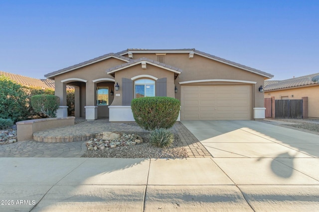 view of front facade with a garage