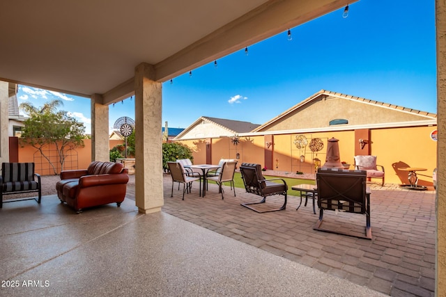 view of patio with outdoor lounge area