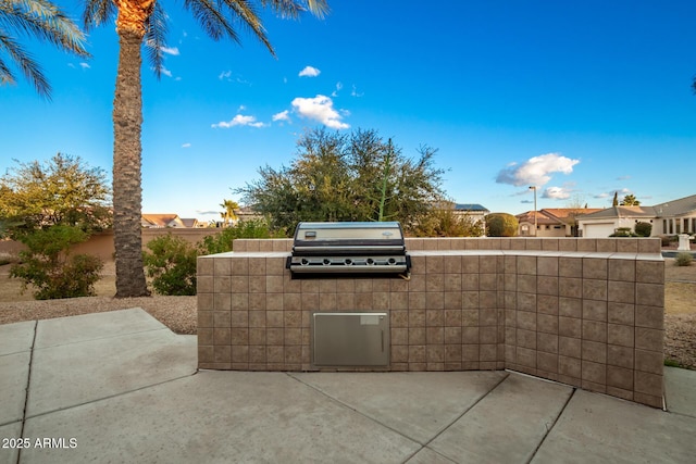 view of patio featuring area for grilling and grilling area