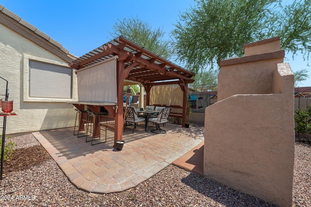 view of patio with a pergola