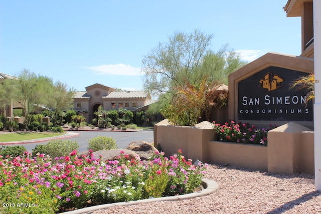 view of community sign