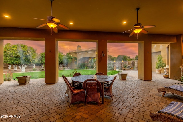 view of patio with outdoor dining area