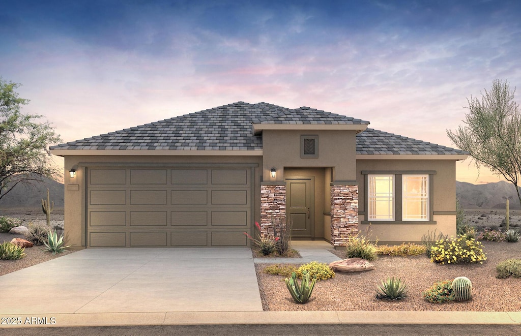 view of front of home featuring a garage