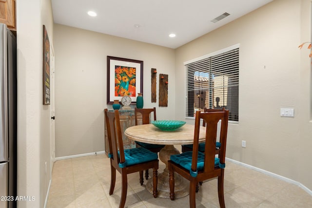 view of tiled dining area