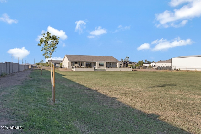 view of yard with fence