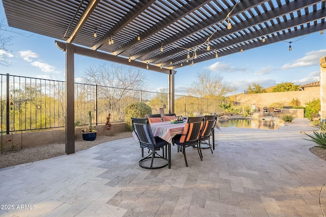 view of patio / terrace with outdoor dining area and a fenced backyard