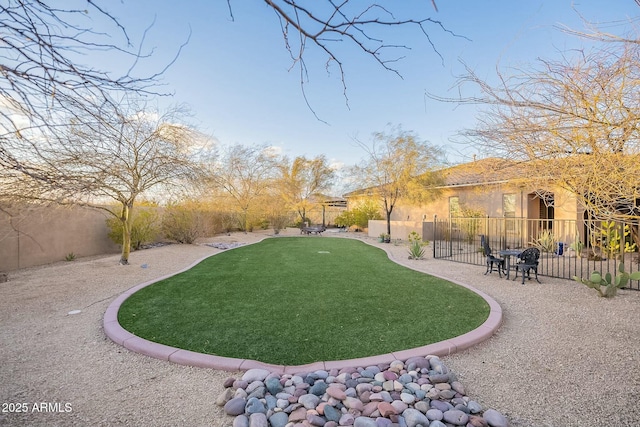 view of yard featuring fence