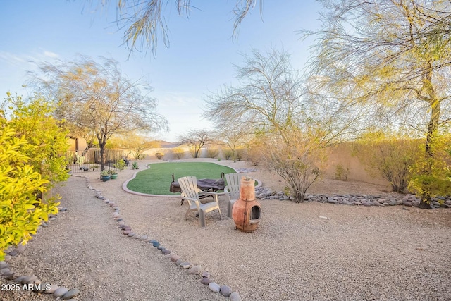 view of yard with a patio and a fenced backyard