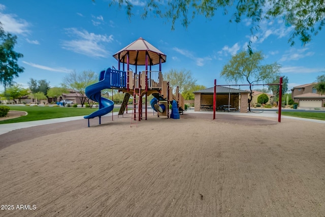 view of community jungle gym