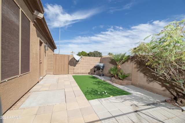 view of yard featuring a patio area