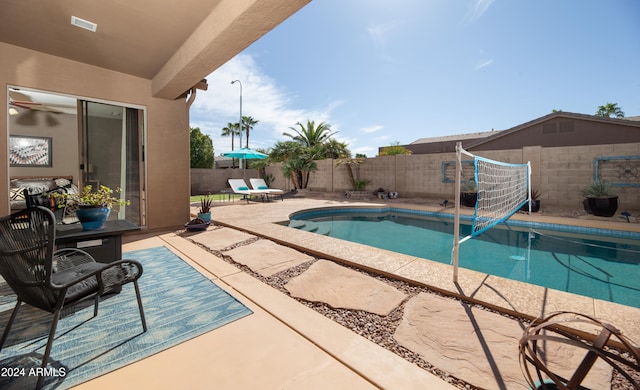 view of pool featuring a patio area