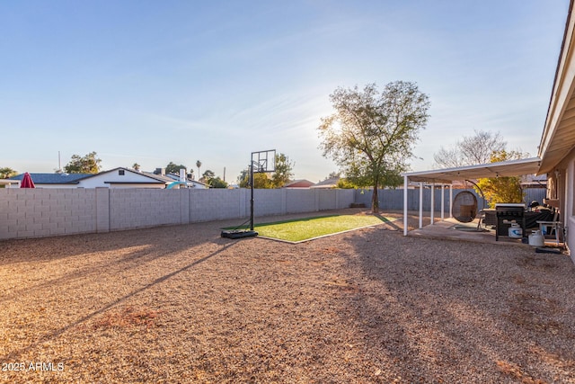 view of yard with a patio