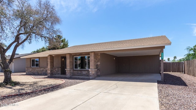 view of front of house featuring a carport