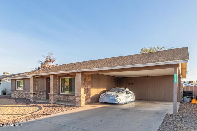 view of front of house with a carport