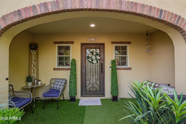 4419 N 24th Way, Phoenix, AZ 85016 - entrance to property with stucco siding and a porch