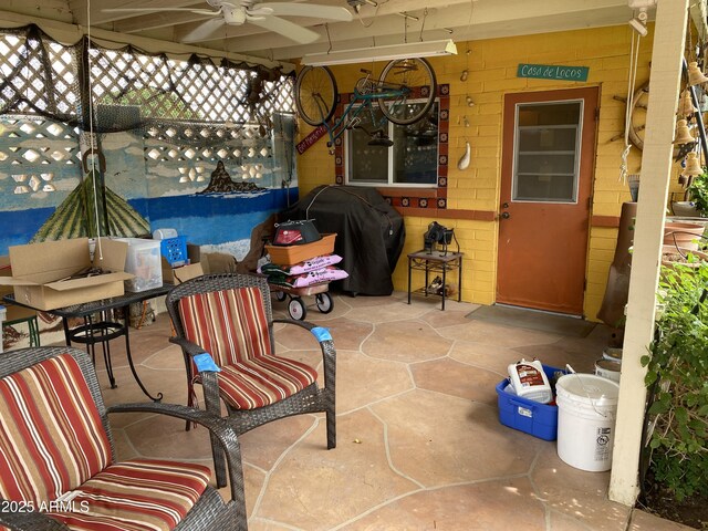 6637 E Culver St, Scottsdale, AZ 85257 - view of patio featuring ceiling fan and area for grilling