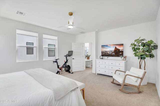 3592 W Cobalt Ct, San Tan Valley, AZ 85144 - bedroom with light colored carpet and a ceiling fan