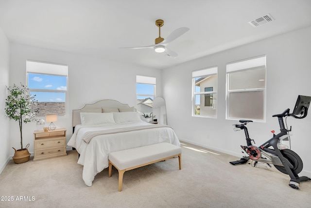3592 W Cobalt Ct, San Tan Valley, AZ 85144 - bedroom featuring light colored carpet, ceiling fan, and baseboards