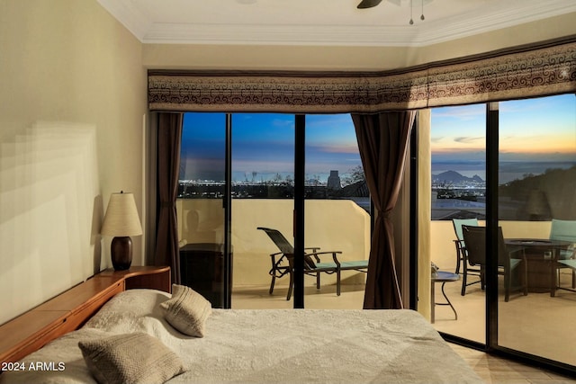 bedroom featuring crown molding