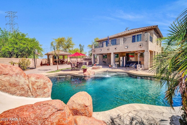 11965 W Monte Vista Rd, Avondale, AZ 85392 - view of pool with a gazebo and a patio