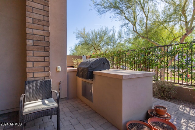 view of patio featuring grilling area