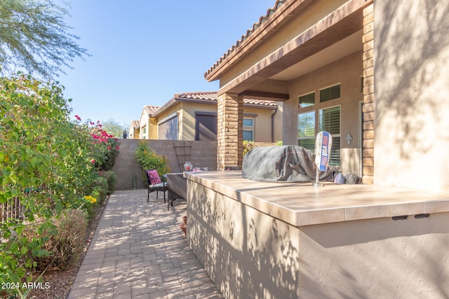 view of patio featuring area for grilling