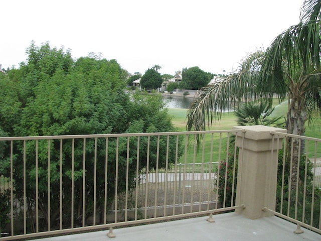 balcony with a water view