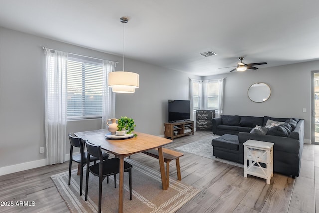 12211 W Hide Trl, Peoria, AZ 85383 - living room with light wood-style floors, plenty of natural light, and a ceiling fan
