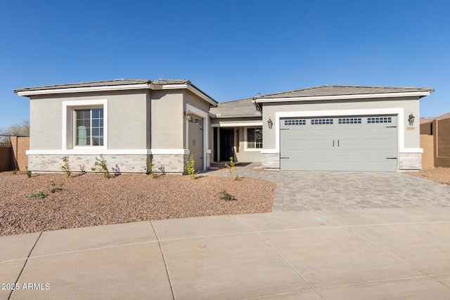 view of front of house with a garage