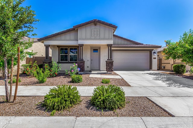 view of front of house with a garage